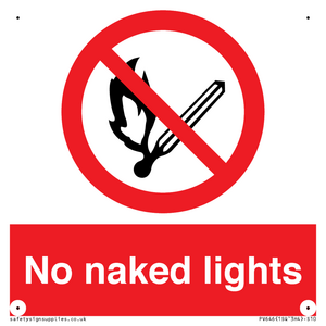 PV646: no naked lights - safety sign