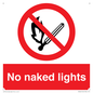 PV646: no naked lights - safety sign