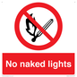 PV646: no naked lights - safety sign