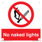 PV646: no naked lights - safety sign
