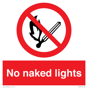 PV646: no naked lights - safety sign