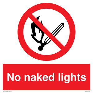 PV646: no naked lights - safety sign