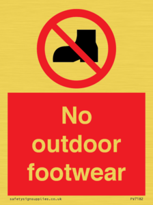 PV7182: No outdoor footwear