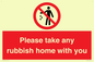 PV7190: Please take any rubbish home with you