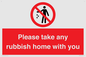 PV7190: Please take any rubbish home with you