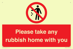 PV7190: Please take any rubbish home with you