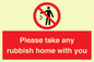 PV7190: Please take any rubbish home with you