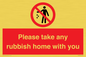 PV7190: Please take any rubbish home with you