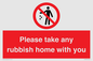 PV7190: Please take any rubbish home with you