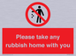 PV7190: Please take any rubbish home with you