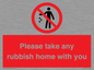 PV7190: Please take any rubbish home with you