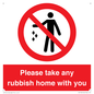 PV7190: Please take any rubbish home with you