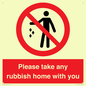 PV7190: Please take any rubbish home with you