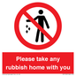 PV7190: Please take any rubbish home with you