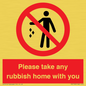 PV7190: Please take any rubbish home with you
