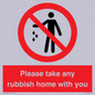 PV7190: Please take any rubbish home with you