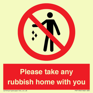 PV7190: Please take any rubbish home with you