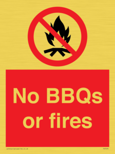 PV7276: No BBQs or fires
