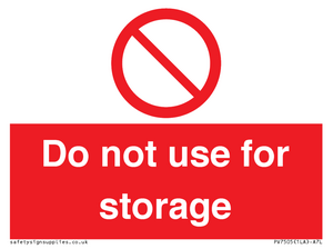 PV7505: Do not use for storage