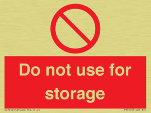 PV7505: Do not use for storage