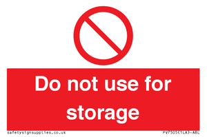 PV7505: Do not use for storage