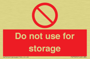 PV7505: Do not use for storage