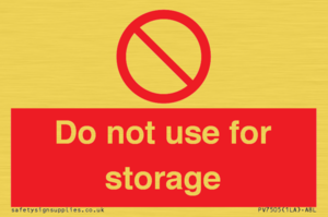 PV7505: Do not use for storage
