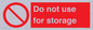PV7505: Do not use for storage