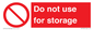 PV7505: Do not use for storage