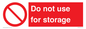 PV7505: Do not use for storage