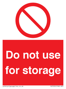 PV7505: Do not use for storage
