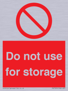 PV7505: Do not use for storage