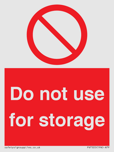 PV7505: Do not use for storage