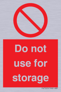 PV7505: Do not use for storage
