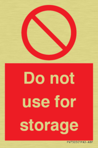 PV7505: Do not use for storage