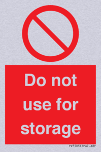 PV7505: Do not use for storage