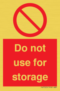 PV7505: Do not use for storage