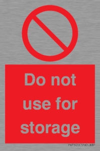 PV7505: Do not use for storage