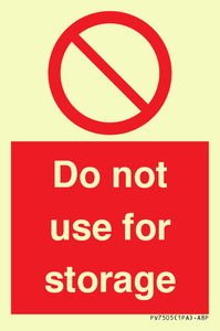 PV7505: Do not use for storage