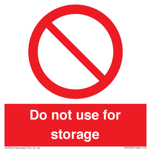 PV7505: Do not use for storage