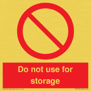 PV7505: Do not use for storage