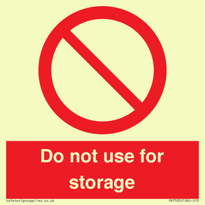 PV7505: Do not use for storage