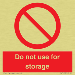 PV7505: Do not use for storage