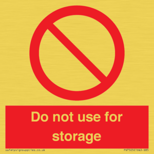 PV7505: Do not use for storage