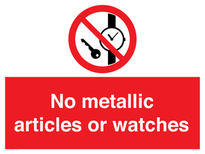 PV7613: No metallic articles or watches