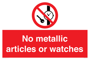 PV7613: No metallic articles or watches