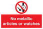 PV7613: No metallic articles or watches