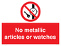 PV7613: No metallic articles or watches