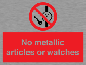 PV7613: No metallic articles or watches