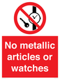 PV7613: No metallic articles or watches